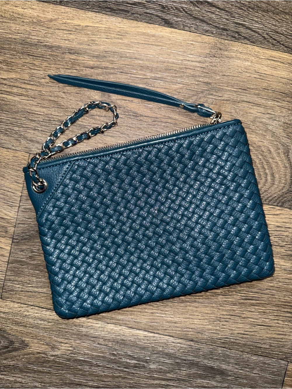 Banana Republic Woven Leather Wristlet Clutch 9x6